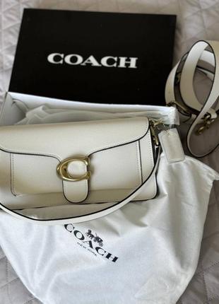 Сумка женская coach кожа белый цвет