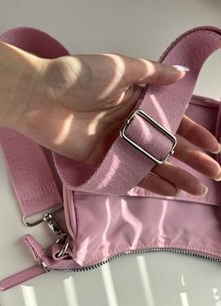 Базова сумочка через плече рожева на літо5 фото