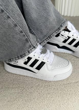 Кроссовки adidas forum white black2 фото