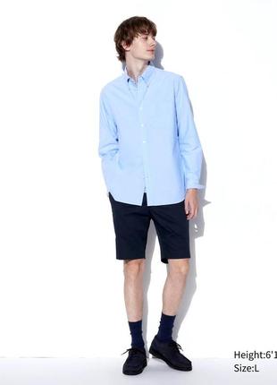 Шорти uniqlo темно-синi stretch slim-fit shorts