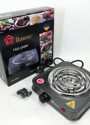 Электроплита спиральная настольная плита domotec ms-5801 1000w