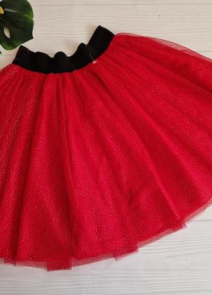 Красная фатиновая юбка подростку