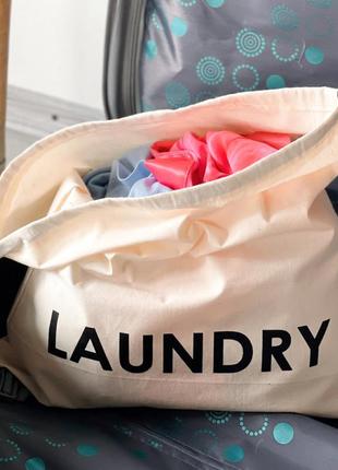 Дорожній чохол у валізу laundry, для брудних речей, 38х38 см (бежевий, чорний)