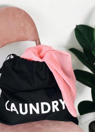 Дорожній чохол у валізу laundry, для брудних речей, 38х38 см (бежевий, чорний)2 фото