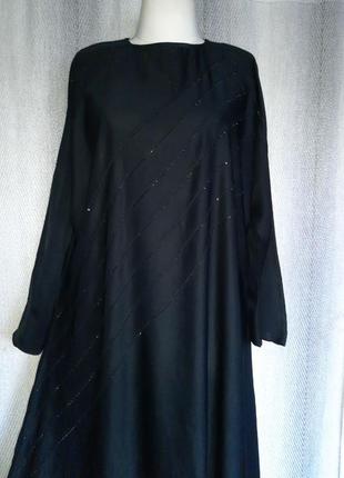 Женское черное длинное нарядное платье  плаття подойдет и на хеллоуин ньюанс.