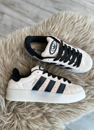 Adidas campus 00s beige black2 фото