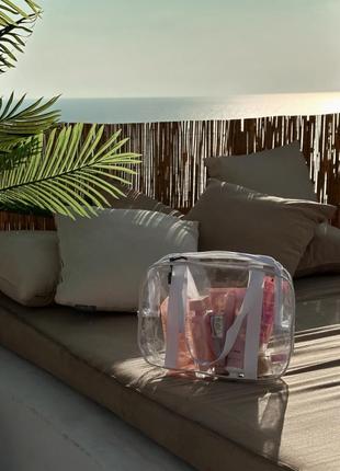 Сумка m в роддом, для пляжа, 30х20х10 см (черный, белый)2 фото