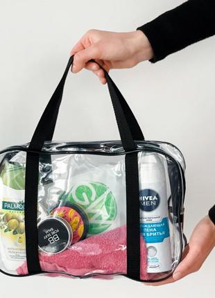 Сумка m в пологовий, для пляжу, 30х20х10 см (чорний, білий)