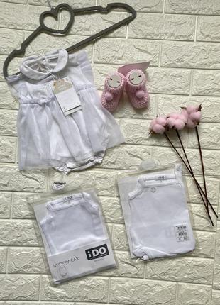 Набір  лот з фірмових нових речей сукня боді пінетки на новонароджену дівчинку1 фото