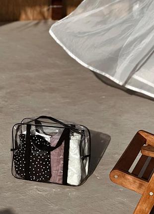 Сумка l в пологовий, для пляжу, 30х40х15 см (чорний, білий)3 фото