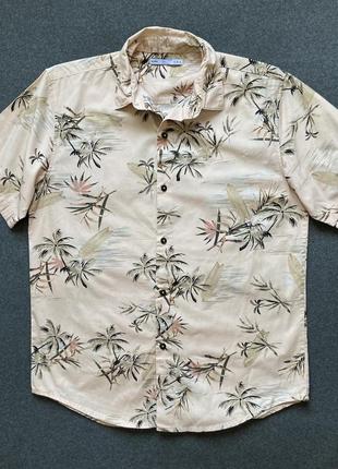Бежевая, гавайская рубашка bershka