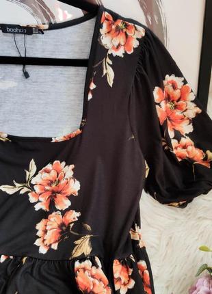 Шикарное платье-миди в цветочный принт от boohoo размер 3xl3 фото