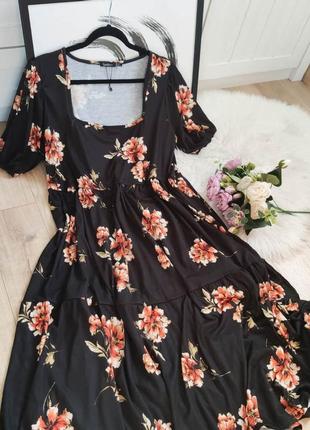 Шикарное платье-миди в цветочный принт от boohoo размер 3xl7 фото