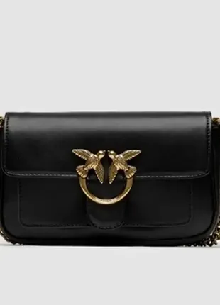 💎 сумка pinko lovebag pocket simply black/antique gold