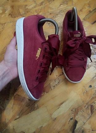 Кожаные замшевые кроссовки кеды Scarpe Puma Remedie Slip-On Wns 377038 01 frontal White Puma Team Gold