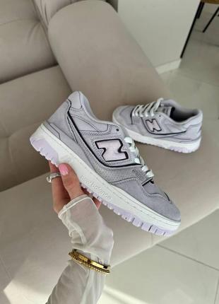 Замшеві кросівки new balance 550 purple white