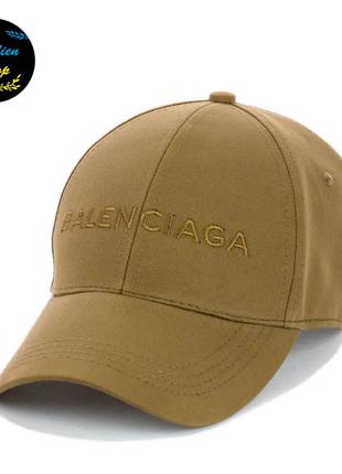 ● кепка бейсболка з вишивкою - balenciaga / баленсіага s/m коричневий ●1 фото