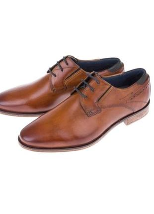 Кожаные немецкие мужские туфли коричневые bugatti