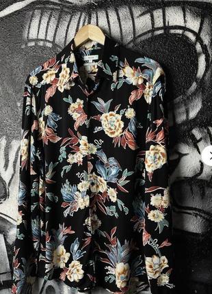 Шикарная мужская рубашка reiss slim fit original турция принт цветы этикетка