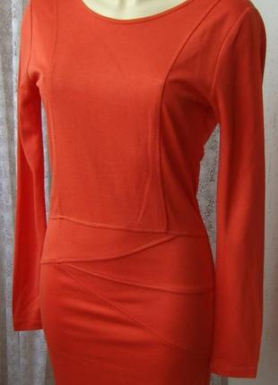 Платье оранжевое вискоза стрейч vila р.46 53821 фото