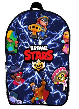 Рюкзак бравл старс детский (gear bag brawl stars mini 04) черный, 29 х 21 х 9 см