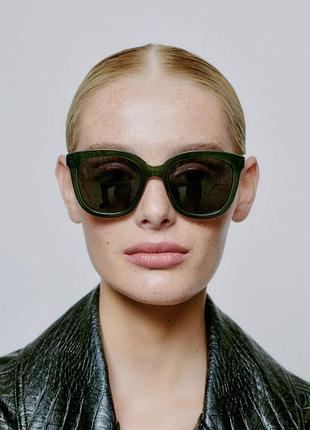 Нові сонячні окуляри темно зелені прямокутні круглі a.kjaerbede massimo cos & other stories1 фото