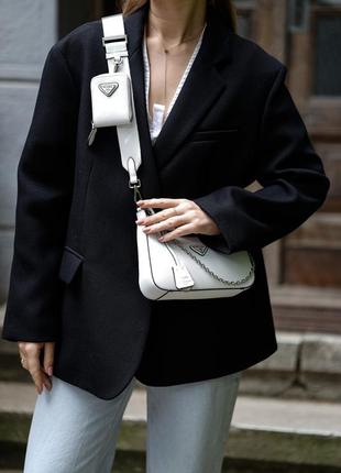 Prada re-edition 2005 saffiano leather bag white