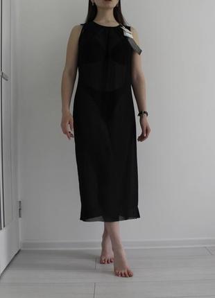 Великолепное, полупрозрачное платье-сетка love moschino черного цвета made in italy