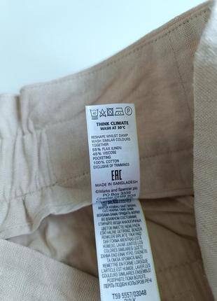 Стильные укороченные летние брюки с содержанием льна10 фото
