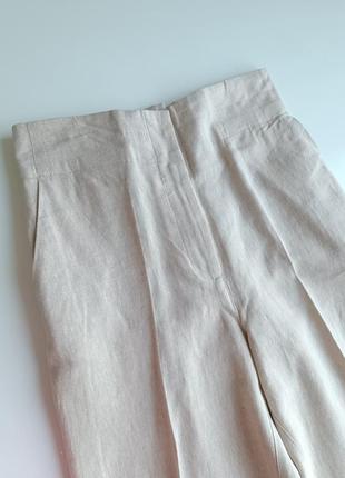 Стильные укороченные летние брюки с содержанием льна7 фото