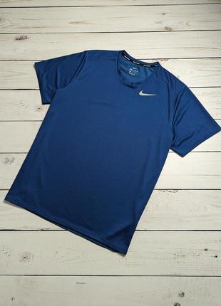 Мужская лёгкая спортивная футболка nike running breathe run dri fit / найк драй фит оригинал беговая тренировочная