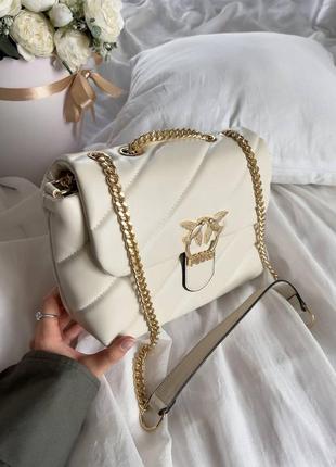 Женская сумка pinko puff light beige2 фото
