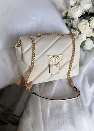 Женская сумка pinko puff light beige7 фото
