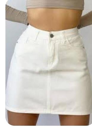 Біла джинсова  міні-спідниця від denim co, розмір xl