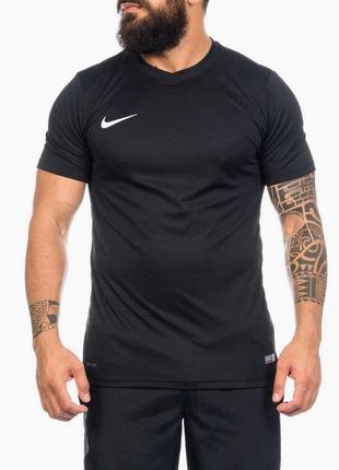 Мужская чёрная лёгкая спортивная футболка nike dri fit / найк драй фит оригинал