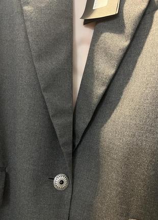 Жакет пиджак серый с бахромой twin set5 фото