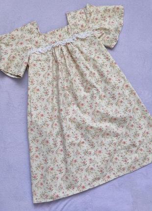 Хлопковое винтажное цветочное платье индпошив