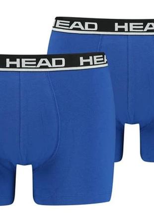 Трусы-боксеры head basic boxer 2p голубой, черный xl (701202741-006 xl)