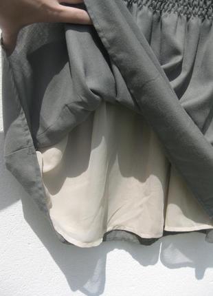 Легка спідниця сірого хакі з великими кишенями h&amp;m5 фото