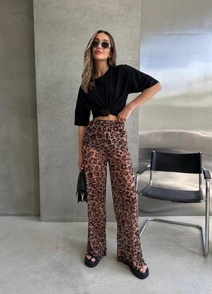 Леопардовые штаны брюки