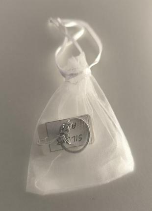 Регулируемое женское кольцо из стерлингового серебра с родиевым покрытием s925 пробы, с геометрическим рисунком.5 фото
