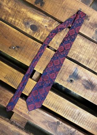 Мужской галстук с узорами (идеал оригинал черно-бордовый)1 фото