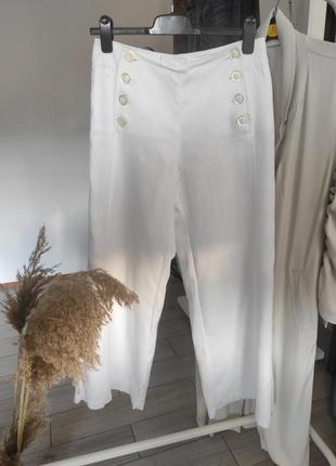 Брюки палаццо из льна h&m