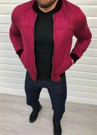 Весенний замшевый бомбер