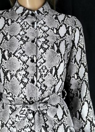 .новое брендовое вискозное платье "select" серое со змеиным принтом. размер uk8/eur34.2 фото