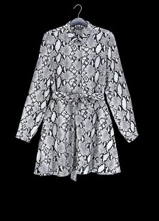 .новое брендовое вискозное платье "select" серое со змеиным принтом. размер uk8/eur34.6 фото