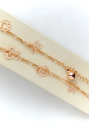 Браслет на ногу фирма xuping m&l длина 24-27 см (медицинское золото)