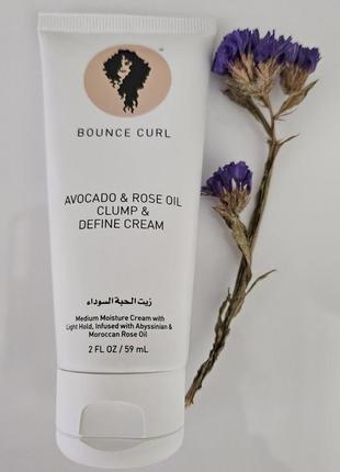 Несмываемый крем для кудрей - bounce curl, avocado & rose oil clump and define cream