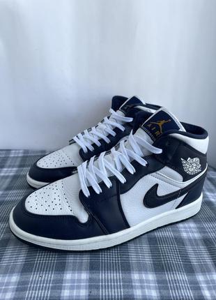 Мужские (женские) кроссовки (кеды) nike air jordan 1 mid obsidian glff41