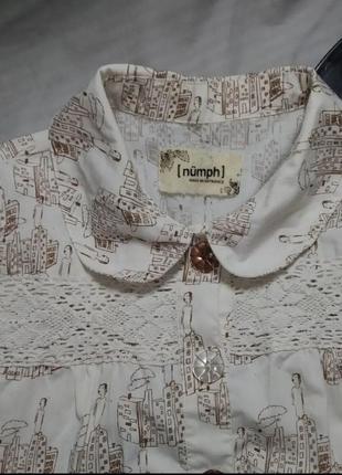 Вінтажна блуза з мереживом2 фото